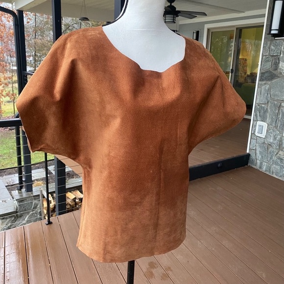 BERYLL…. Leather Handcrafted in LA🔥Beautiful leather / suede top. Oversized XS - Picture 11 of 16